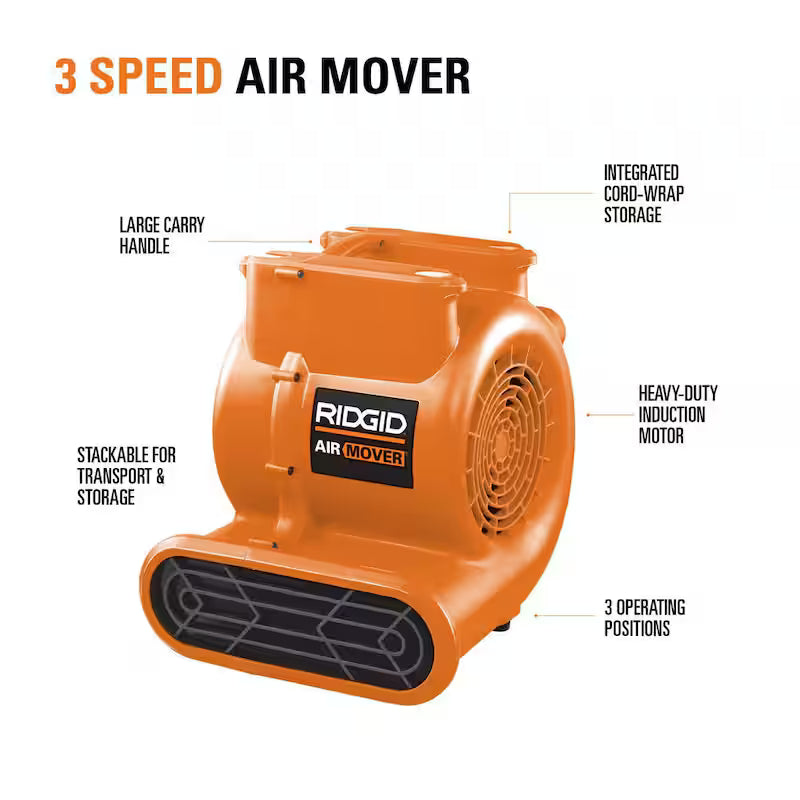 1625 CFM 3-Speed Blower Fan Air Mover E65291