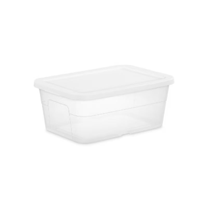 16qt Clear Storage Box with White Lid O954437