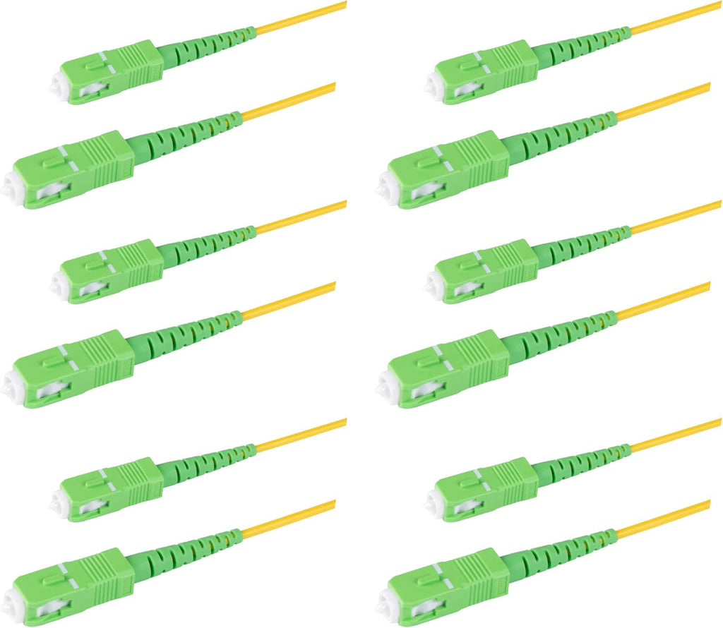 5-Pack 5 Meter SC/APC to SC/APC Simplex Riser OFNR Fiber Patch Cable D1835