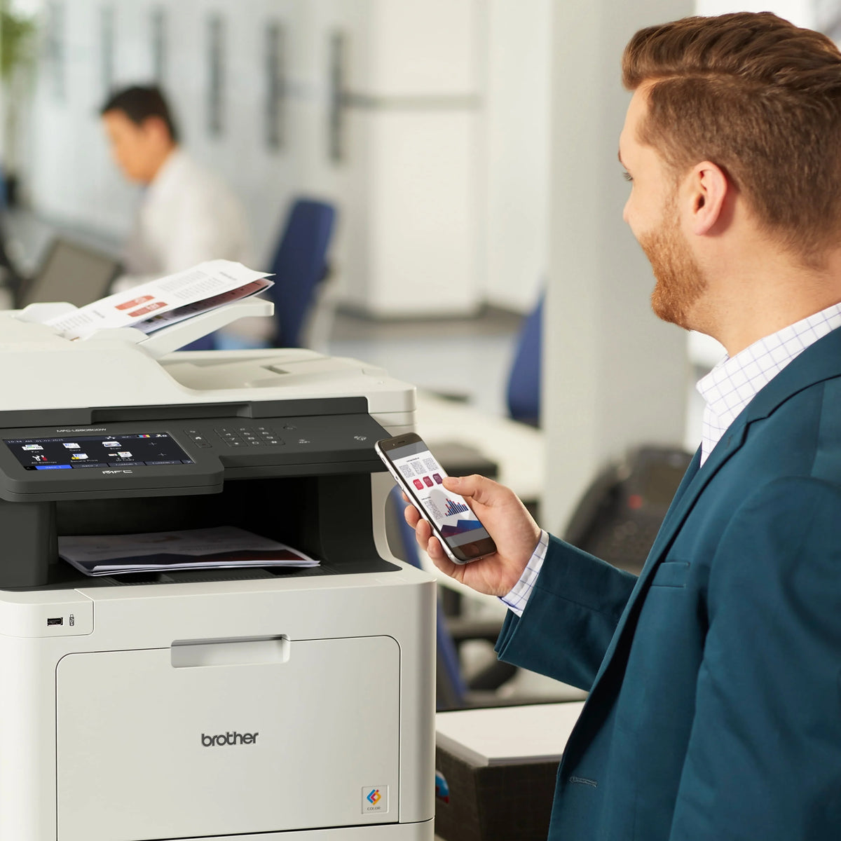 Color Laser All-in-One Printer with Duplex Print Copy Scan and Wireless Networking B7360