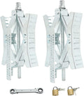 2 Set Wheel Chock Stabilizer Tire Locking Chock with Crank Handle E79455