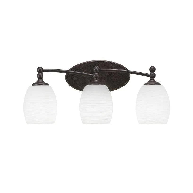 Dark Granite 3 Light Bath Bar with Italian Ice Glass Q957391
