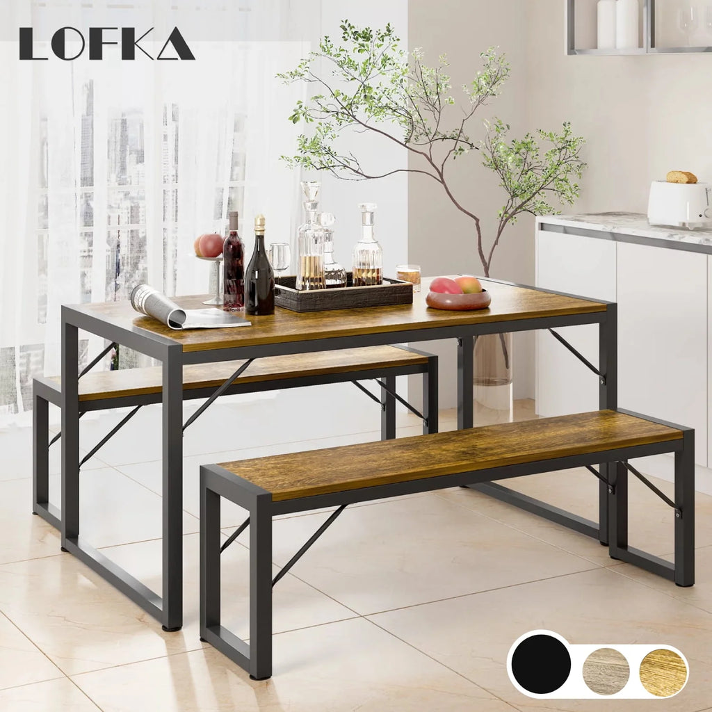 Black Modern Dining Table and Chairs for 4 F344489