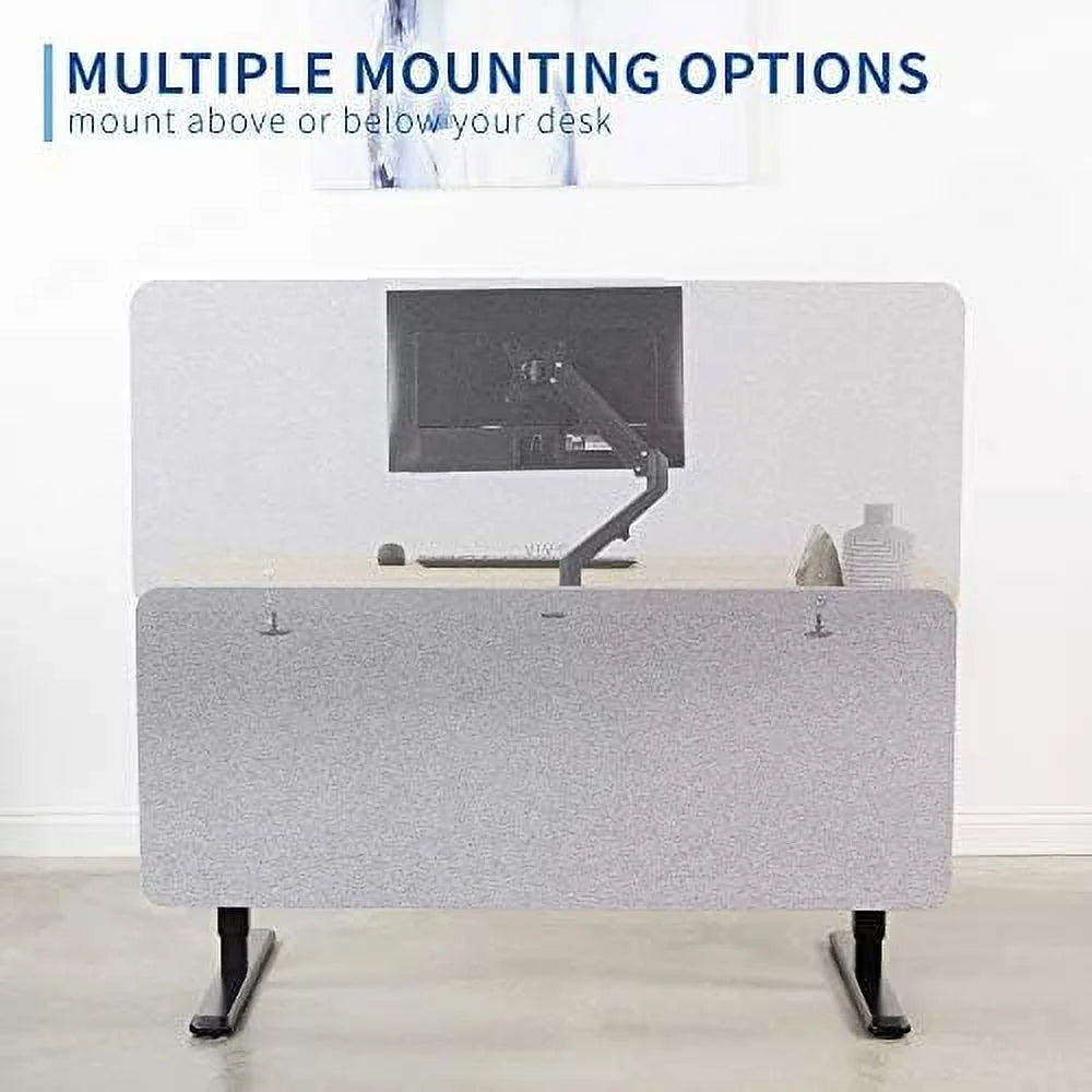 60 X 24 Inch Gray Acoustic Privacy Panel H632