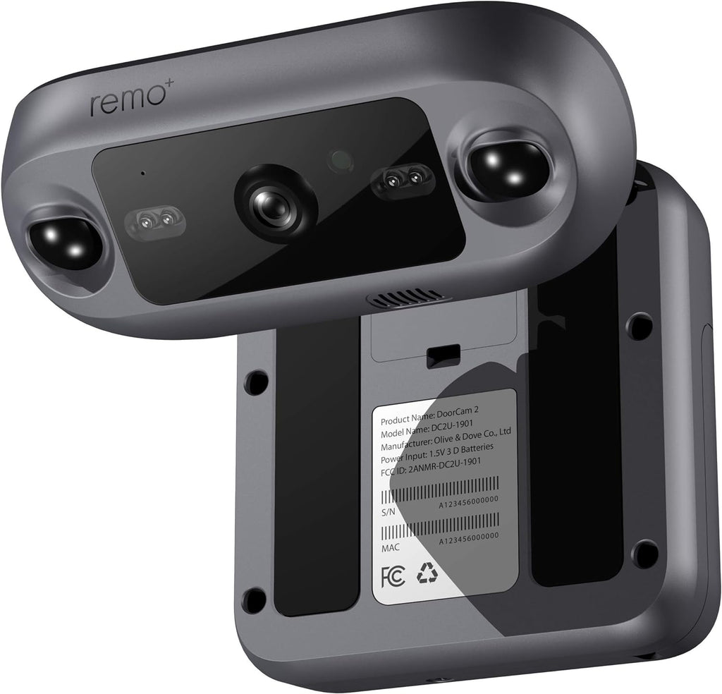 Dark Grey Wireless Over-The-Door Smart Security Camera with 1080p HD Video J602365