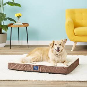 Orthopedic Quilted Pillowtop Dog & Cat Bed, Mocha, Large V593