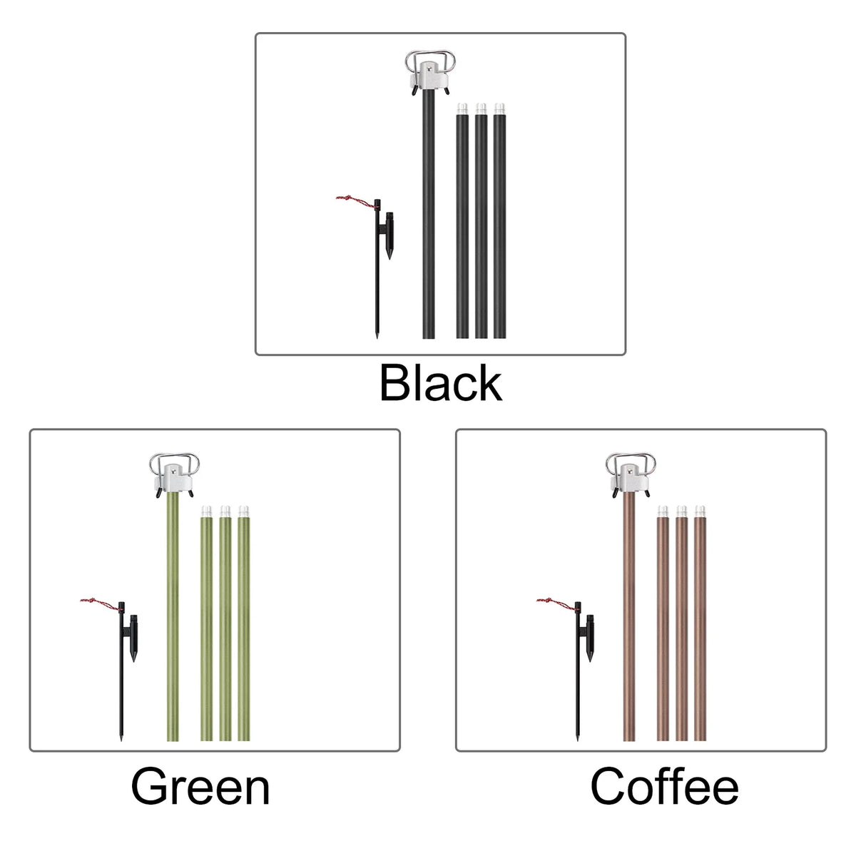 Portable Camping Folding Lamp Pole Lightweight Collapsible Aluminum Lantern Stand Light Hanger Holder Stick W13053