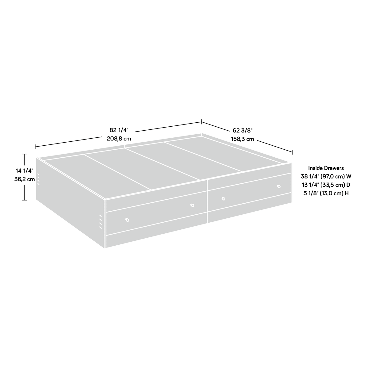 Queen Storage Platform Bed B118