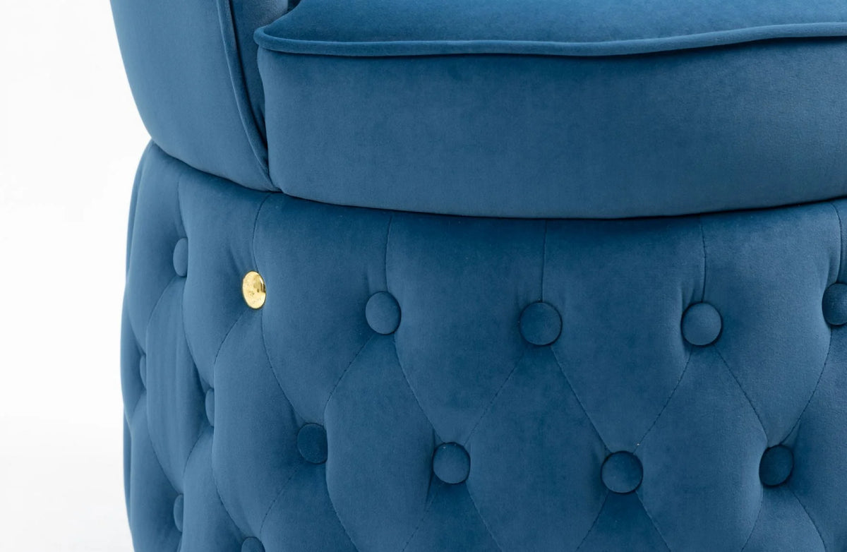 Beige Swivel Velvet Barrel Chair X3645