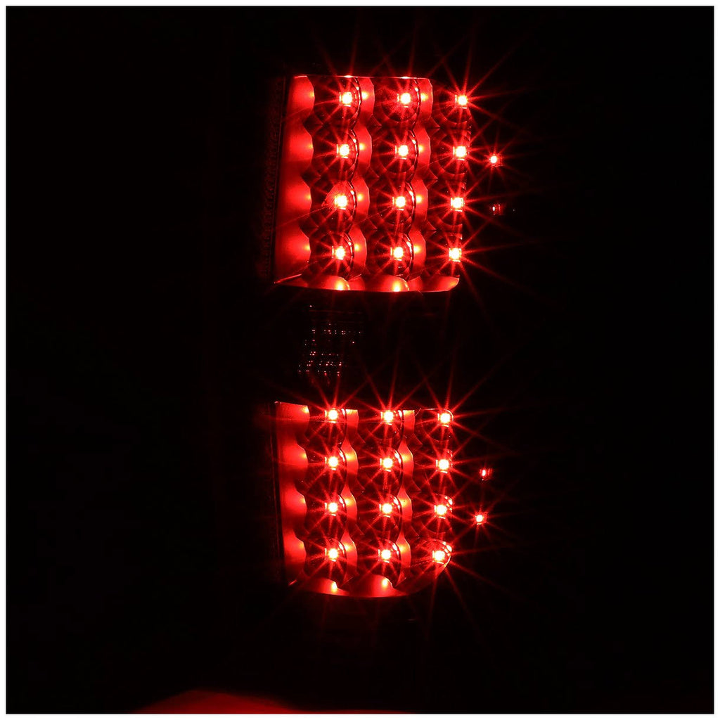 Pair Full LED Black Housing Smoked Lens Tail Lights Z342