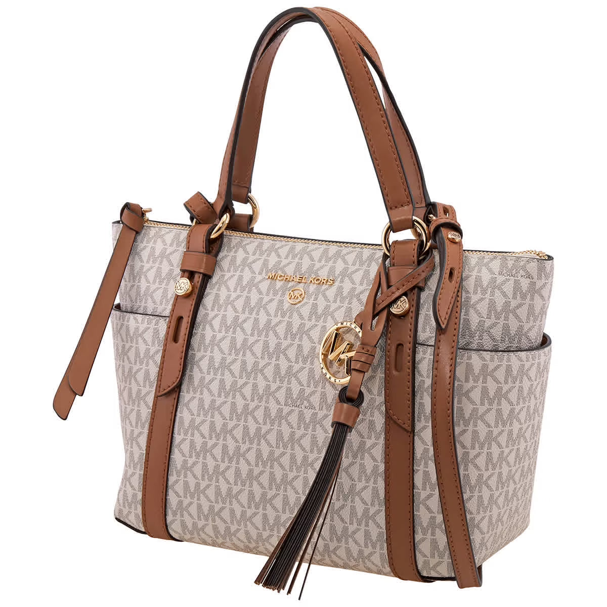 White Sullivan Small Logo Top-Zip Tote Bag R41364
