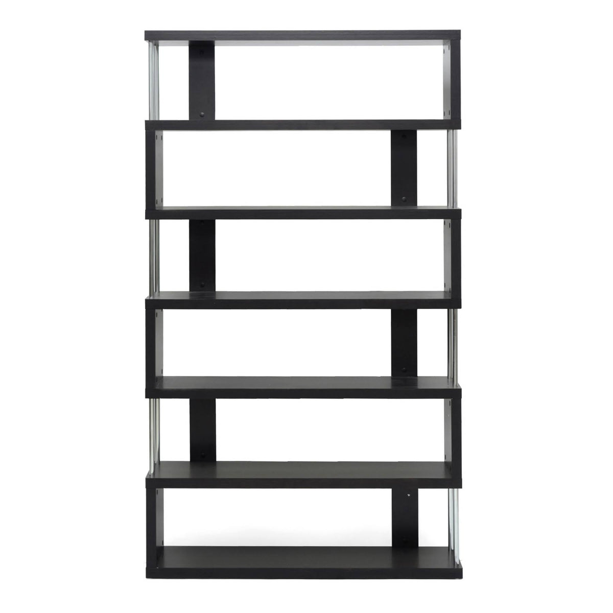 Dark Brown Six-Shelf Modern Bookcase B80126