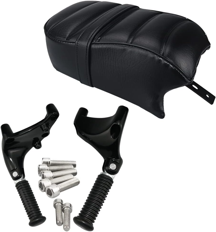 Passenger Pillion Seat with Passenger Footpeg Mount Kit for Sportster Iron 883 XL883N Models D2581