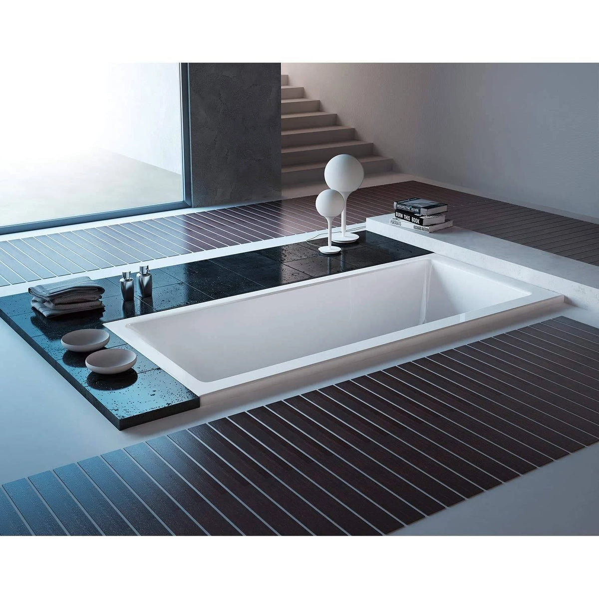 White 59x22 Drop in Acrylic Soaking Tub X5954