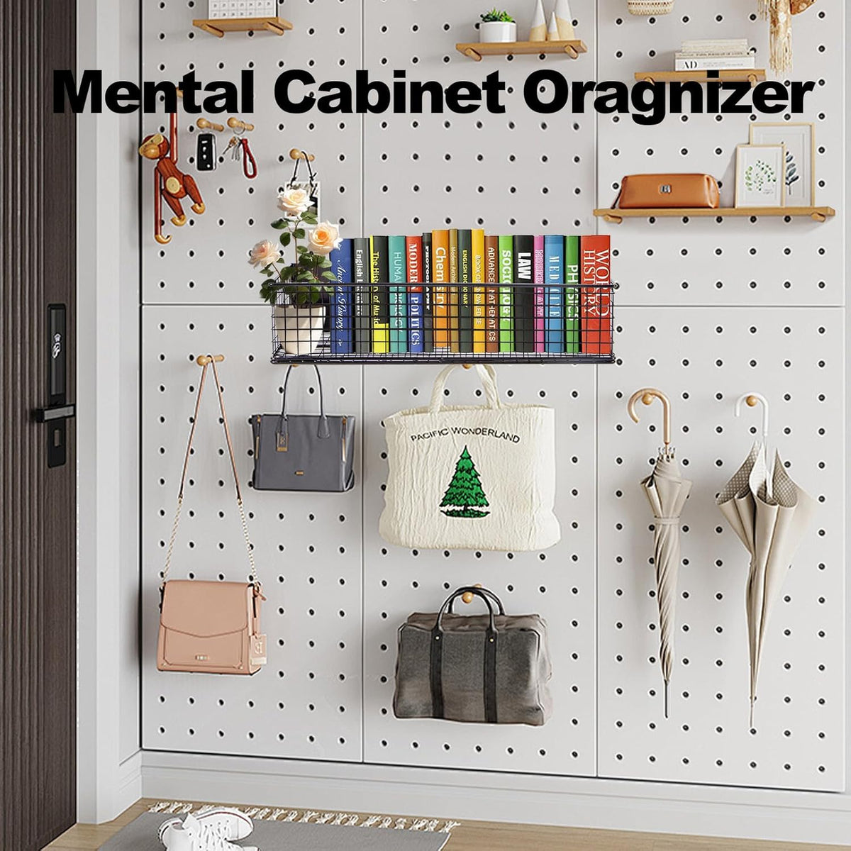 Black Magnetic Wire Mesh Shelf, 13.77" x 5.11" x 3.26" U7775