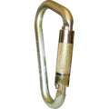 Large Iron Steel Carabiner Screw Locking Gold J9853
