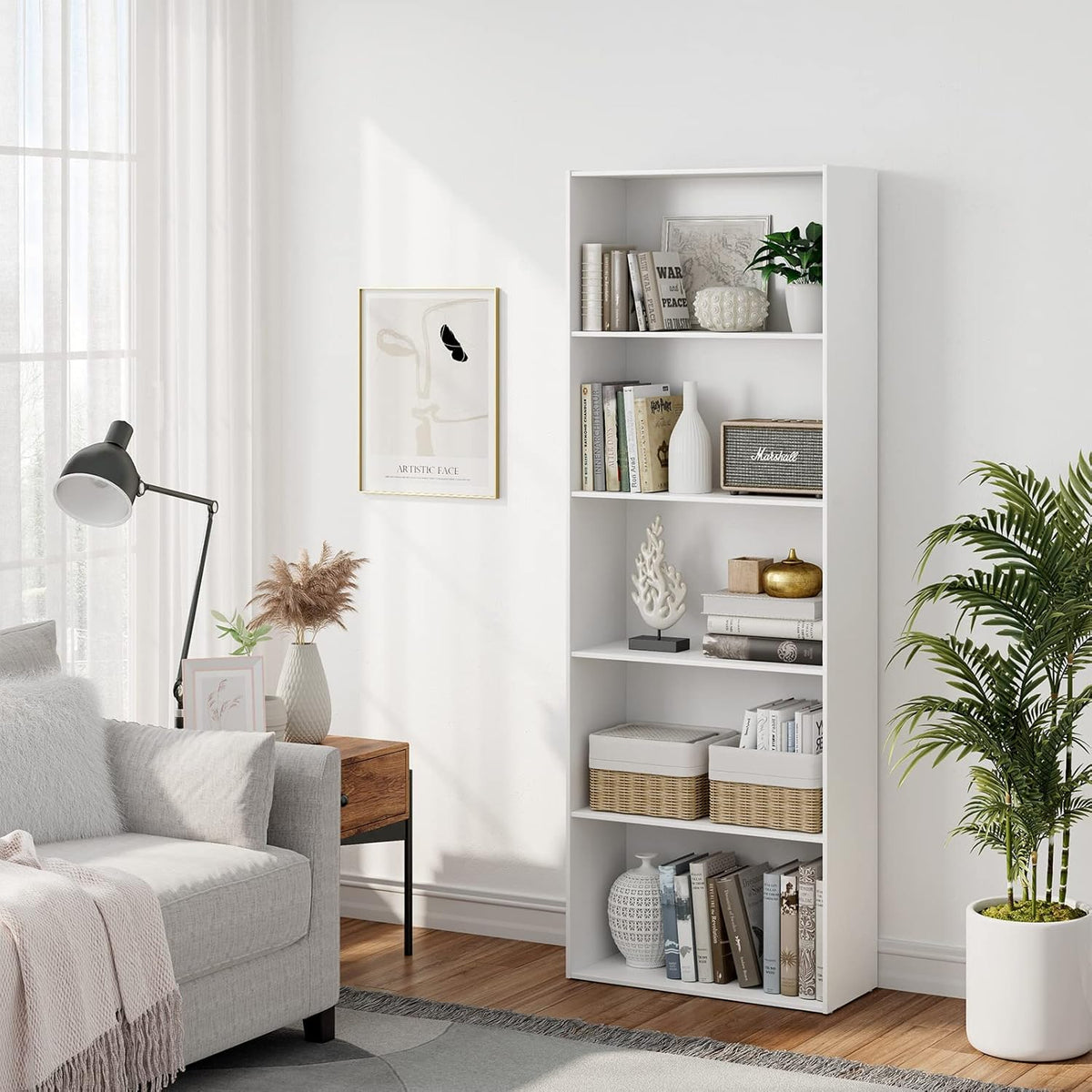 5-Shelf Wood Bookcase Y53980