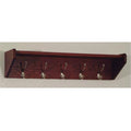 Mahogany Wooden 5 Hook Wall Mounted Coat Rack Shelf C6533