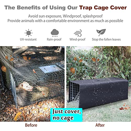 32 Inch Heavy Duty Folding Animal Trap Cage with Cover 2 Packs O372