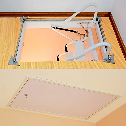 White 13 Steps Retractable Attic Ladder Q30609