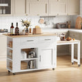 Kitchen Island Cart with Drawers and Power Outlet K519319