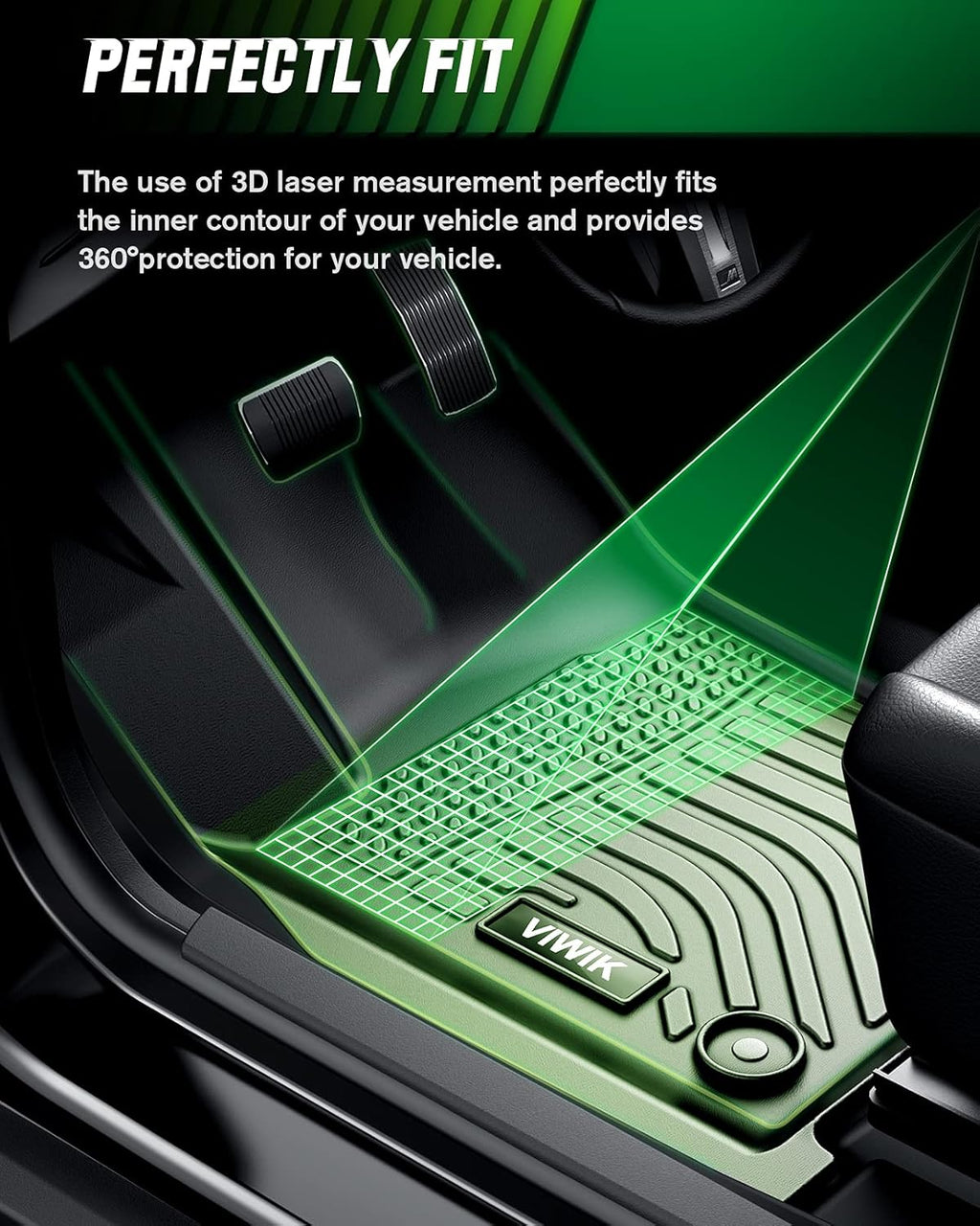 Black TPE All Weather Car Floor Mats Full Set E288534
