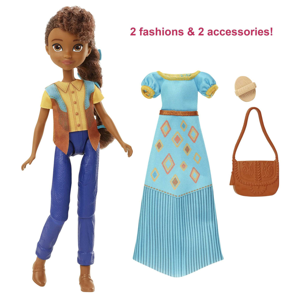 Pru Doll with 2 Fashion Outfits & Accessories, 7 Movable Joints V85688