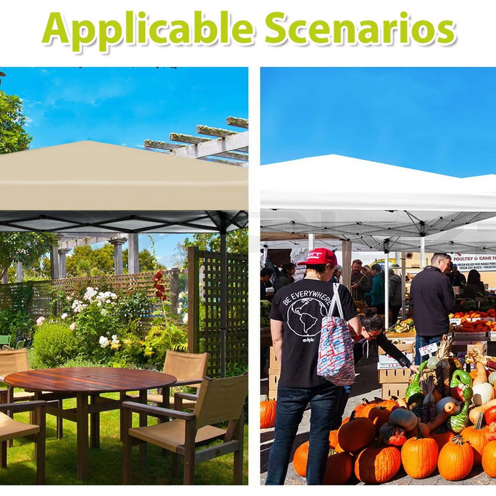 Beige 10 x 20 ft Pop Up Canopy Tent with 6 Removable Sidewalls & Carry Bag K593