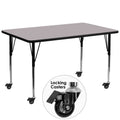 30''w x 72''l Grey Thermal Laminate Activity Table G7091