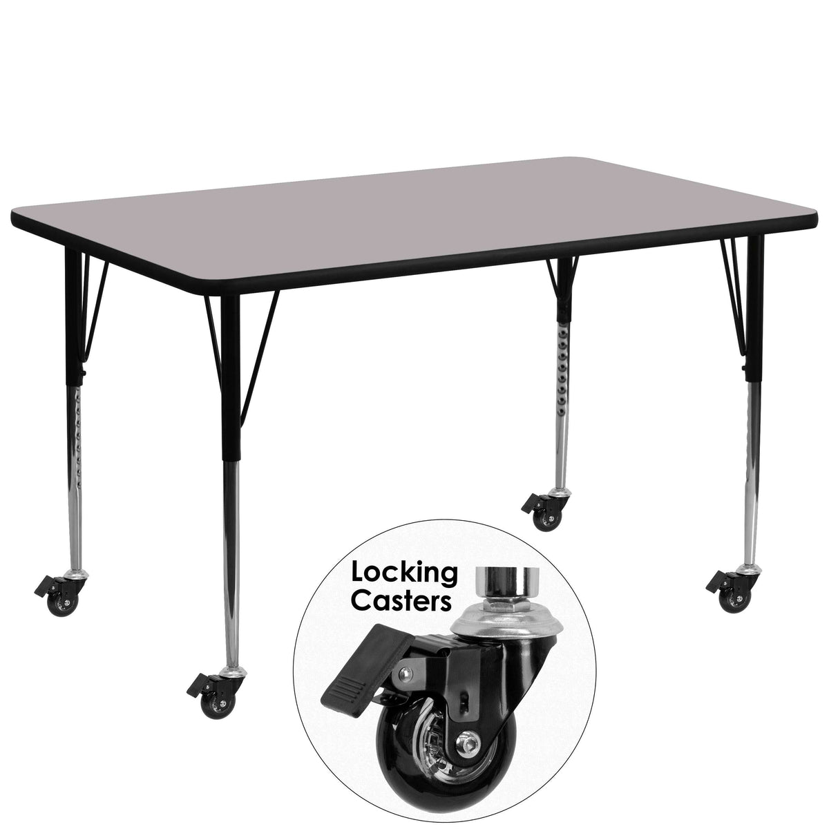 30''w x 72''l Grey Thermal Laminate Activity Table G7091
