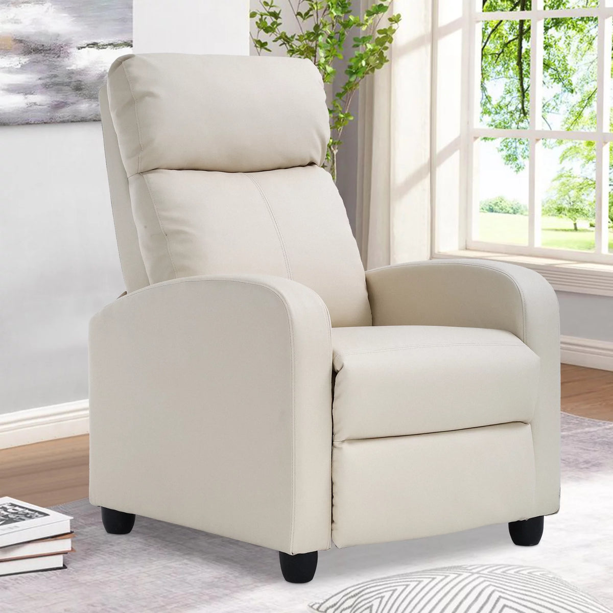 Fabric Beige Recliner Chair P86402