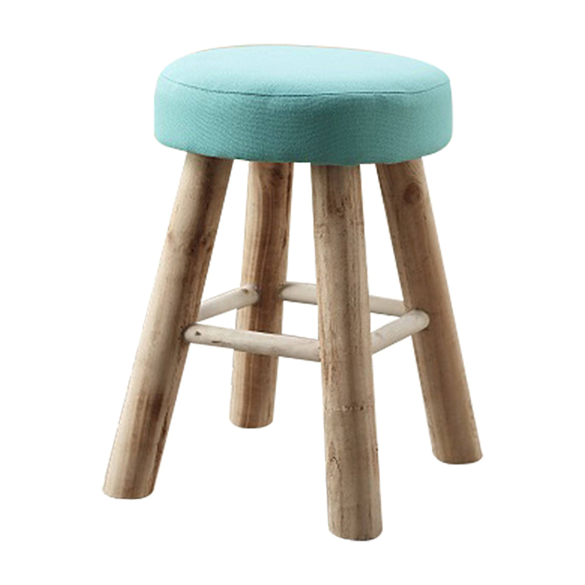 Natural and Mint Fabric Cane Stool O272