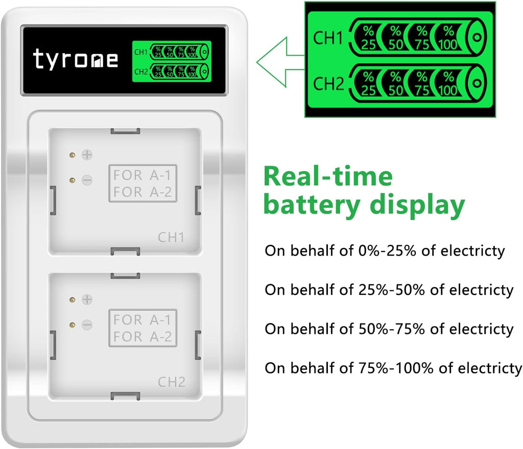 3 Pack Rechargeable Li-ion Replacement Battery and Dual LCD Charger Q6766