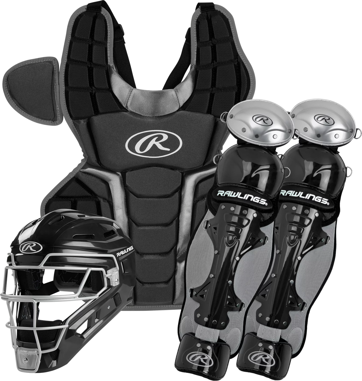 Adult Catcher's Box Set Black/Silver O205415
