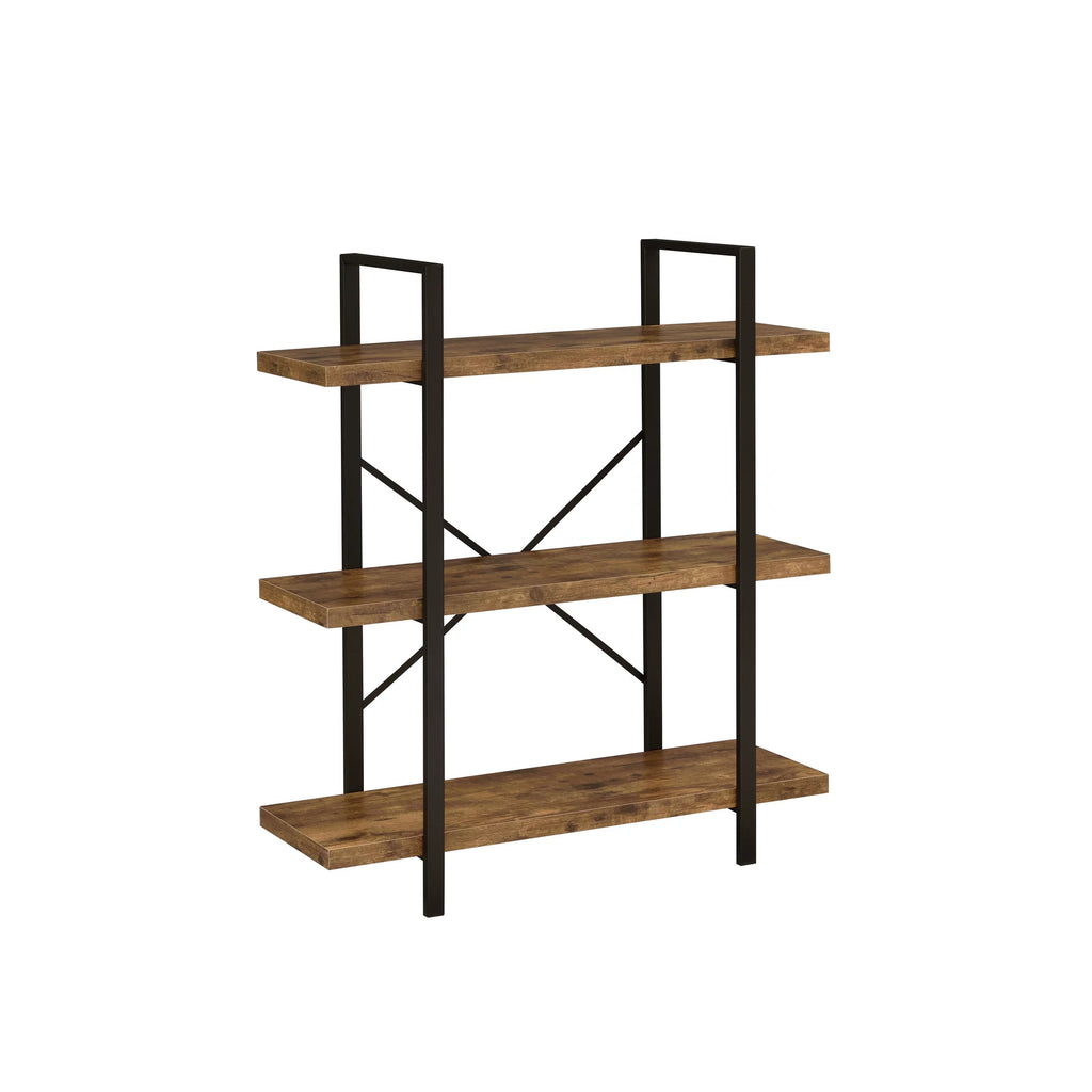 Antique Nutmeg 3-tier Open Back Bookcase W638