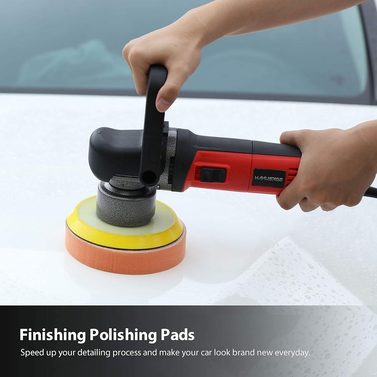 6-Inch Dual Action Random Orbital Polisher with Two Detachable Handles V738