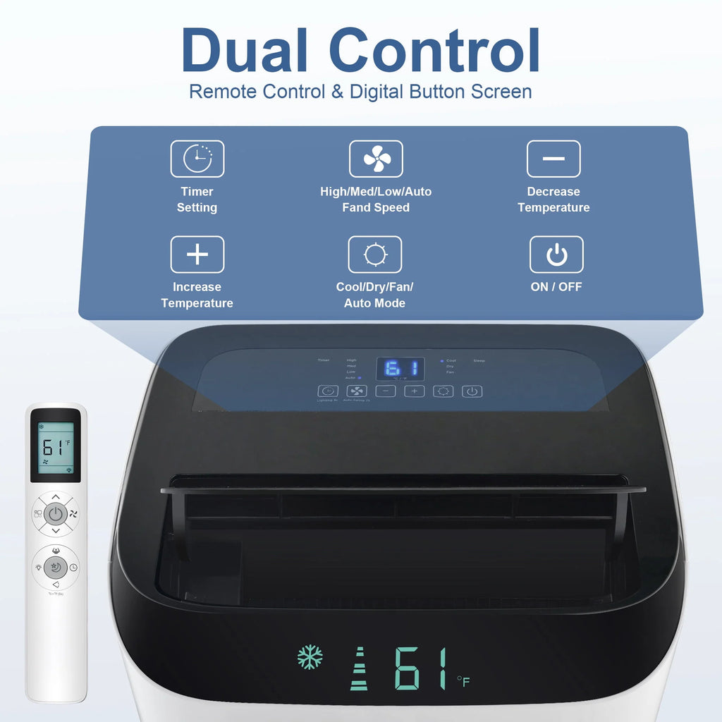 8000 BTU Portable Air Conditioner with Dehumidifier & Fan R9840