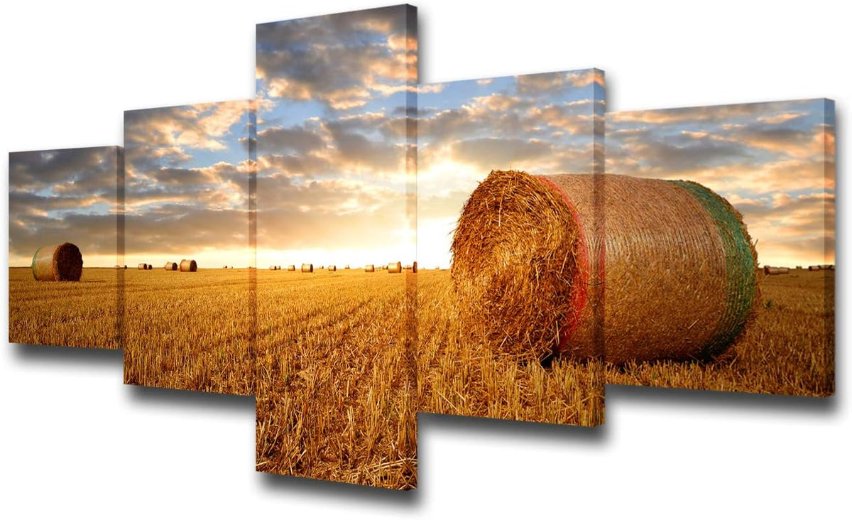 5 Panels Black and White Canvas Prints Wall Art S77507