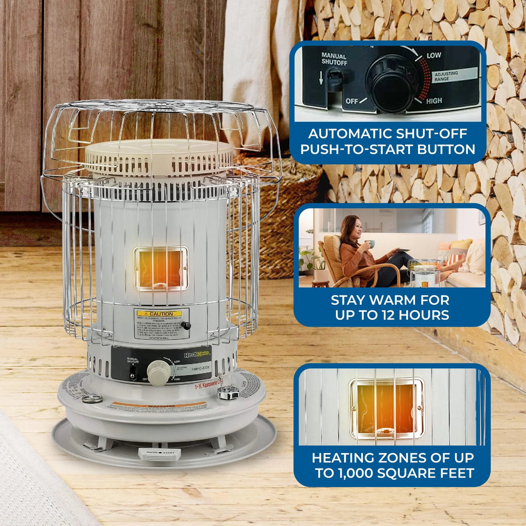 White Portable Convection Kerosene Heater E63582