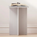 Fluted Accent Side Table with Solid Oak Base J754068