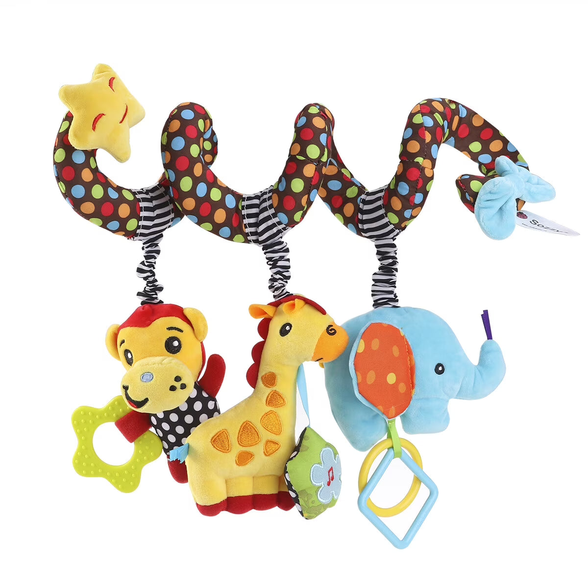 Baby Stroller Wrap Around Toys Infant Car Seat Activity Spiral Plush Toy D8171