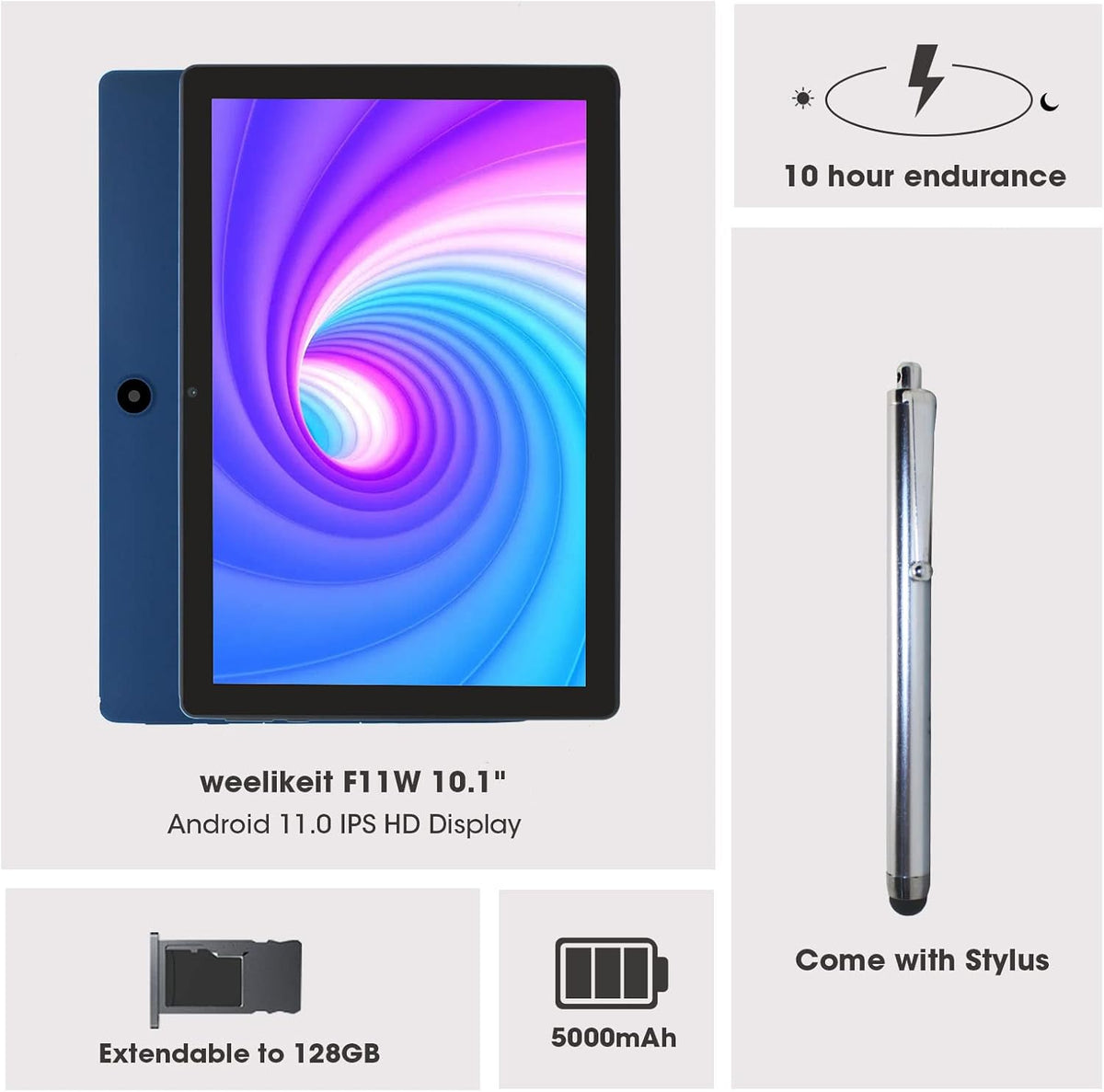 10 Inch Android 11 Tablet PC with 3GB RAM 32GB ROM O153