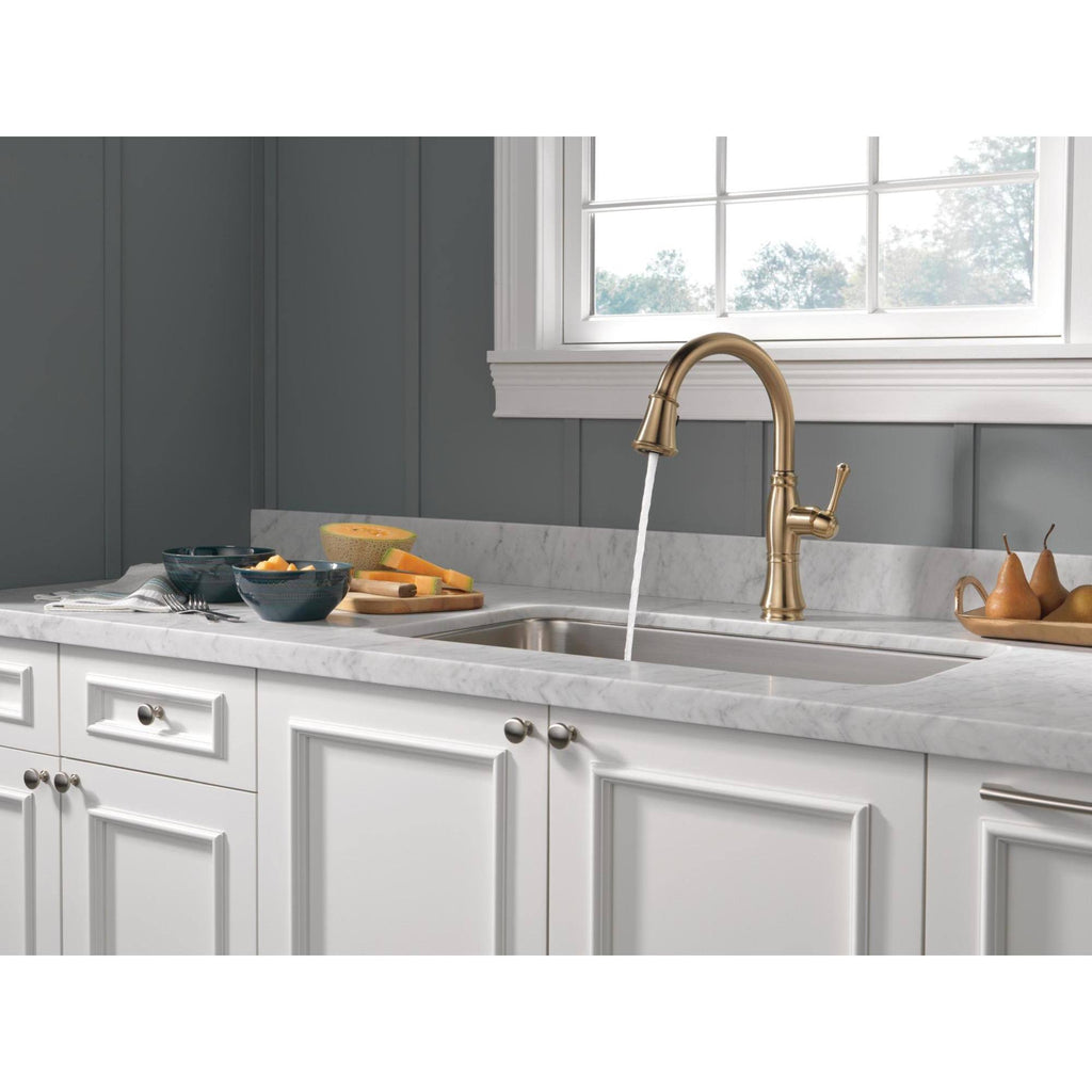Champagne Bronze Single Handle Pull Down Kitchen Faucet P975997
