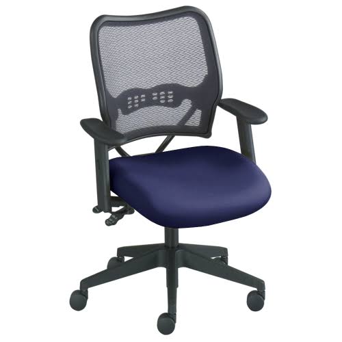 Navy Gold Print Fabric Midback Mesh Chair E50093