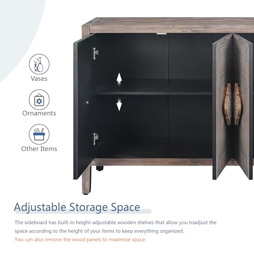 Black Storage Cabinet with 4 Doors E564130