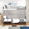 Twin Over Twin Metal Bunk Bed with Safety Guard Rails O30878