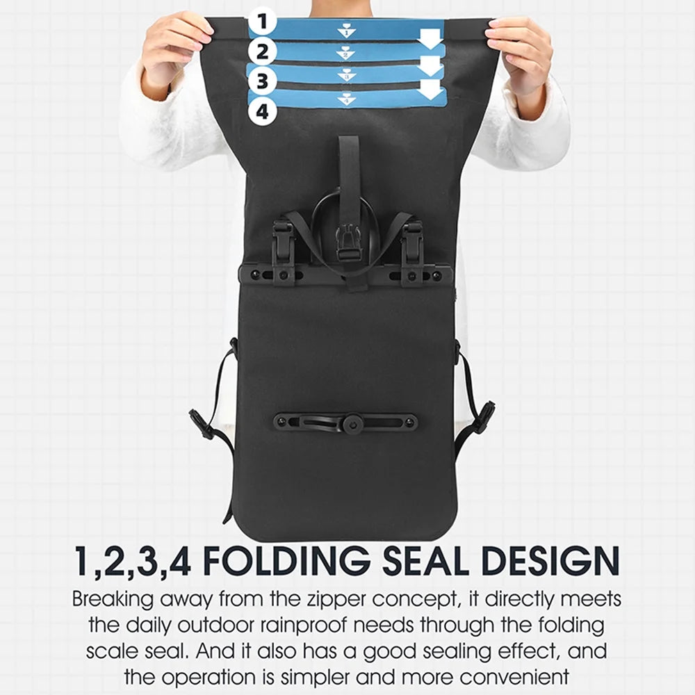 Expandable Bike Rear Seats Bag Large Capacity Rack Trunk Bags D781789