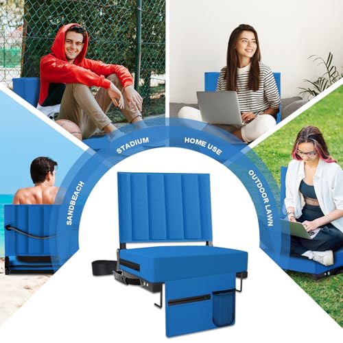 Black Padded Portable Folding Stadium Chair (2pcs) Q751610