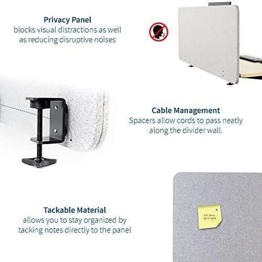 60 X 24 Inch Gray Acoustic Privacy Panel H632