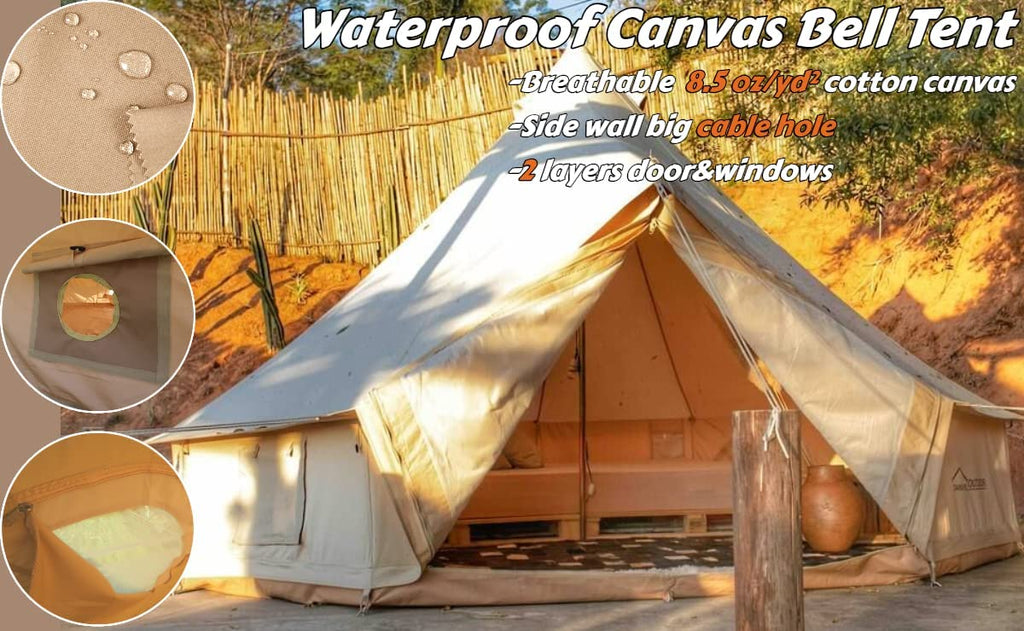 9.8ft Waterproof Cotton Canvas Bell Tent M7681